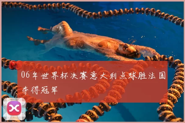 06年世界杯决赛意大利点球胜法国夺得冠军