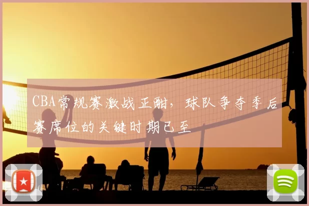 CBA常规赛激战正酣,球队争夺季后赛席位的关键时期已至